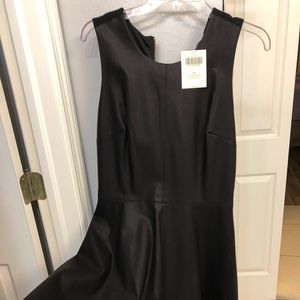 Boston Proper faux leather fit and flare dress